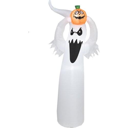 180cm Giant Halloween Inflatable Ghost Pumpkin Outdoor Decoration Horror Scary Props Inflatable Toy Haunted House Decor Supplies