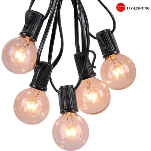 G40 Light string tungsten lamp 30LEDS AC 220V E12 Glass lampshade waterproof Christmas lights Birthday lights used in gardens
