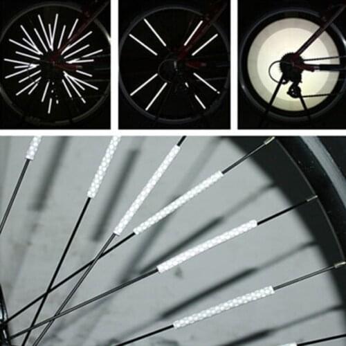 HOT!12Pcs Bicycle Mountain Bike Riding Wheel Rim Spoke Mount Clip Tube Warning Light Strip Reflector Reflective Outdoor HOT SALE