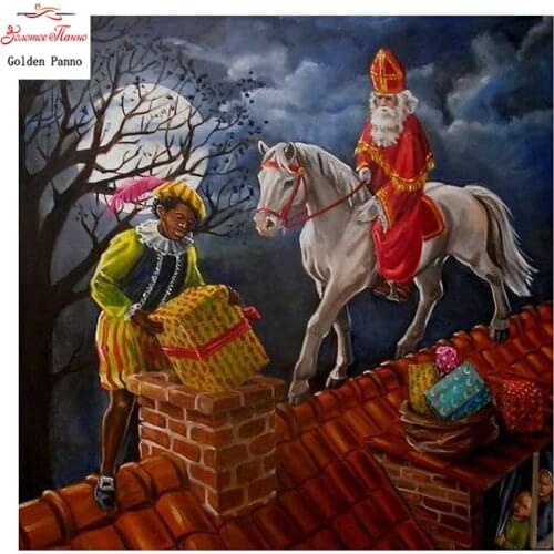 GOLDEN PANNO Diamond Painting Full Square 5D Diy Daimond Embroidery Diamant Mosaic Sale Displasy Broderie Diamant "Santa Claus"