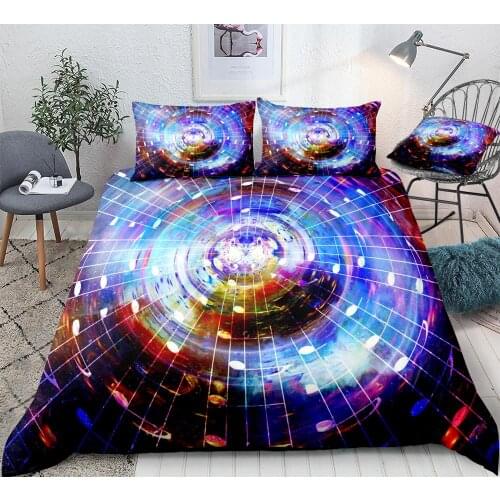 3 Pieces Music Notes Duvet Cover Set Galaxy Bedding Piano Keyboard Treble Clef Colorful Home Textiles Kids Queen Dropship