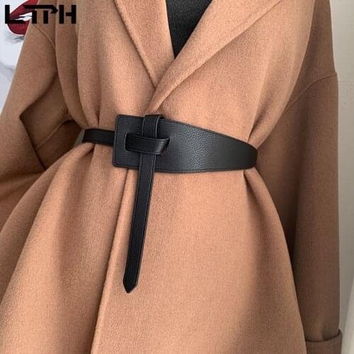 LTPH Simple All-match Knotted belt fashion trend with wide waistband vintage belts for women 2021 hot sale new