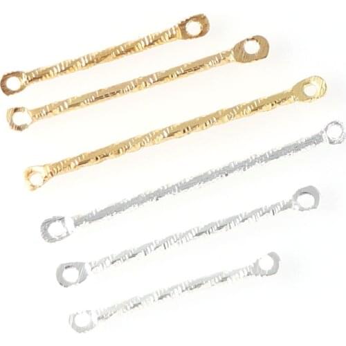 200pcs 4 Colors Plated Metal Stick Connectors Pendant Double Cylinder Connectors Rod Long Pendant DIY Earrings Accessories