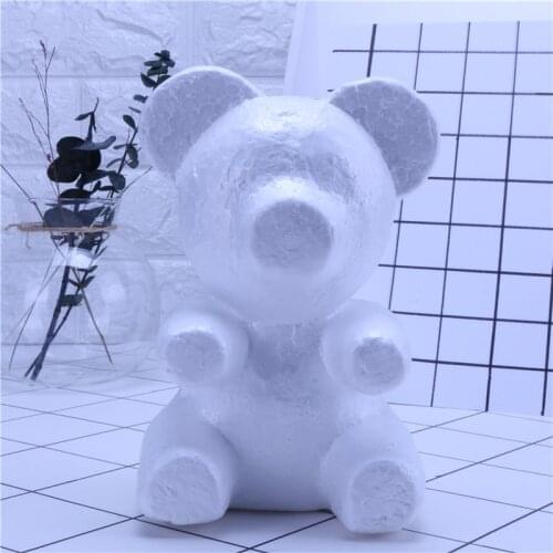 PE Foam Bear Modeling Polystyrene Bear Rabbit Dog for PE Rose Artificial Flower Head Valentines Day Gift DIY Handmade Craft