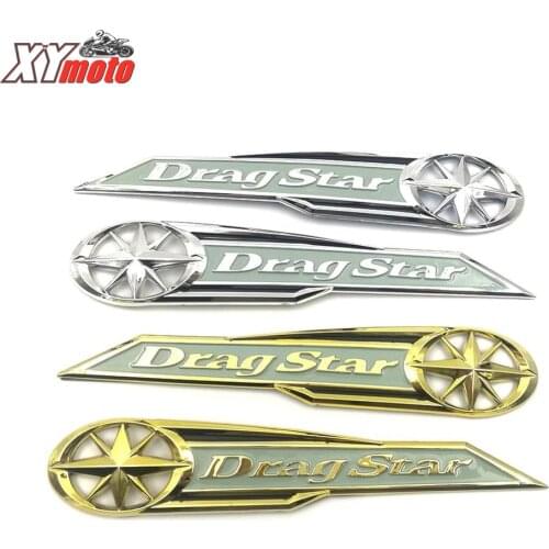 Motorcycle Silver DragStar Gas Tank Emblem Badge For Yamaha Vstar XVS XV400 650 Classic Dragstar