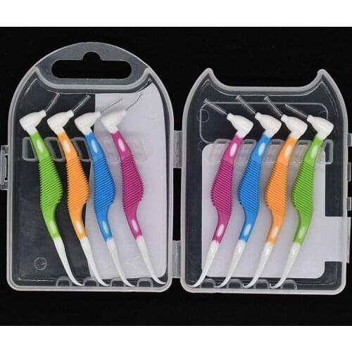 New 8pcs Double Floss Head Hygiene Dental Silicone Seahorse Interdental Brush Toothpick Orthodontic Dental Floss Wire Brush