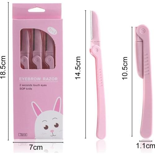 2PCS Eyebrow Razor Knife Portable Facial Mini Eyebrow Hair Remover Trimmer Lip Eyebrow Tweezer Shaper Shaver Blade Beauty Tools
