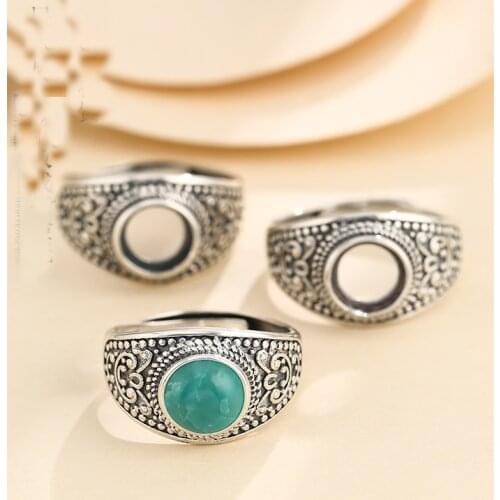 925 STERLING SILVER men Semi Mount Bases Blanks base blank Pad ring Setting wedding jewelry findings diy A5912