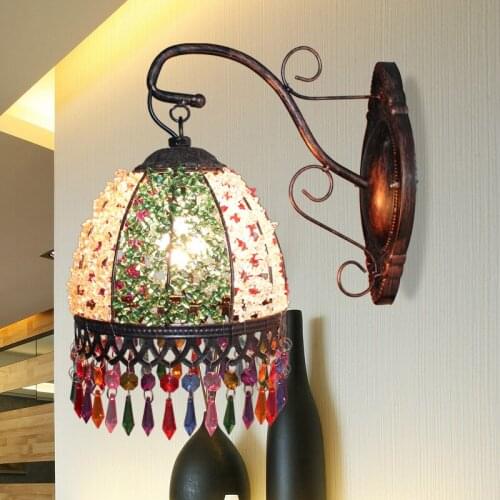 Of bathroom lens headlight single head wall lamp American pastoral classical lamp, wrought iron corridor the bedroom