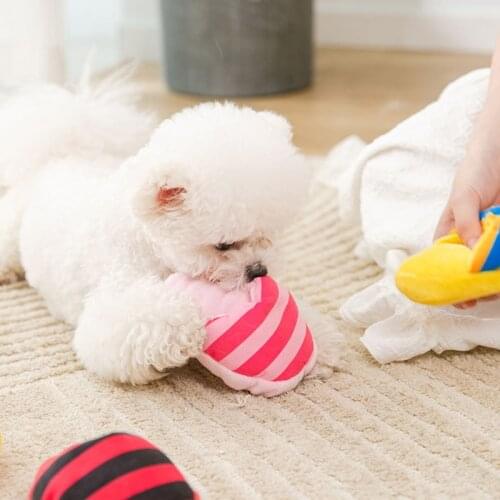Stripe Slippers Pet Dog Chew Toys for Small Dogs Plush Squeaker Puppy Cat Toy Yorkies Terrier Accessories juguetes para perro