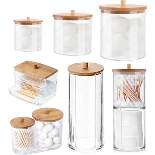 18CM Plastic Storage Jar Bottle Dust-Proof Container For Cosmetics Cotton Swab Box Lids For Cans Household Storage Appliances