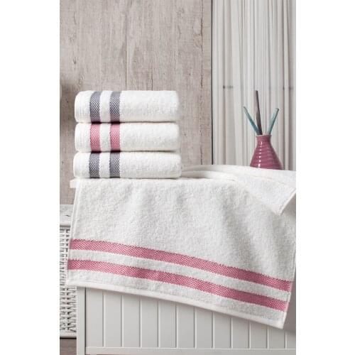 4 pcs 100% Cotton Towels - 2 Colours - Bath Spa - Makeup Quick Dry - High Absorbency-quality Product - Turkish Towels