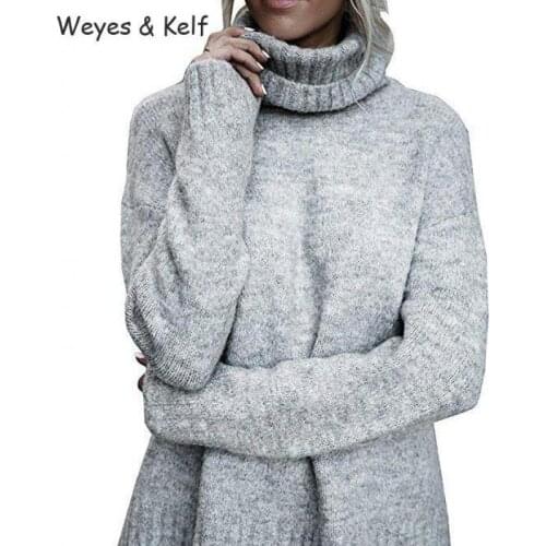 Weyes & Kelf Casual Turtleneck Full Pullovers Women Pull Femme 2020 Solid Warm Winter Women Sweaters And Pullovers Sueter Mujer