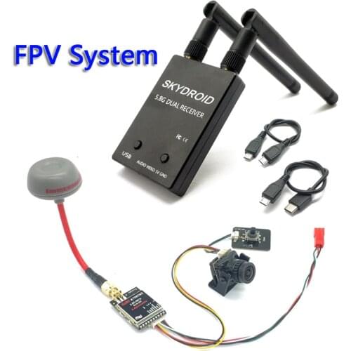 5.8G FPV Receiver UVC Video Downlink OTG VR Android Phone with 5.8G 600mW adjustable fpv Transmitter and CMOS 1200TVL fpv Camera