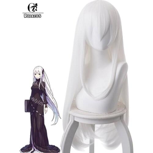 ROLECOS Re Zero Echidna Cosplay Wig Re Life In A Different World From Zero Women Wig 80 100cm Headwear Synthetic Heat Resistant
