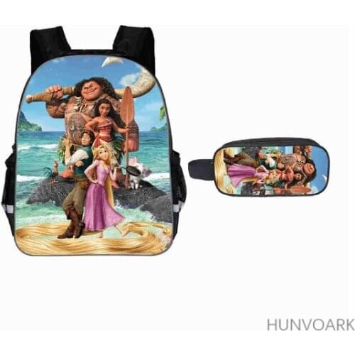 2pcs Moana School Bag For Teenager Boys Girls Kids Personized Schoolbag Supplier Children 11-16INCH Backpack Children Mochilas
