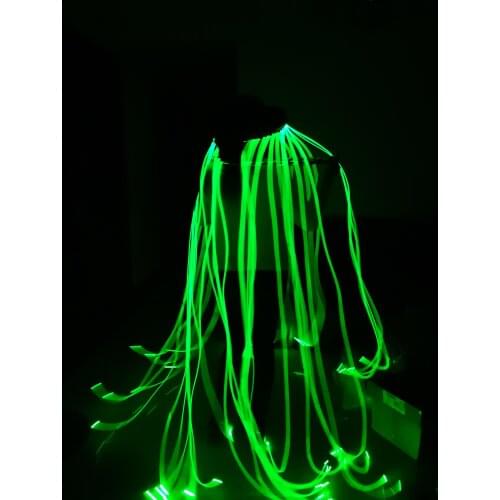 Sexy Halloween Jellyfish led costumes prop Ladies Cosplay light up dance dress Girls Disco glowing suit