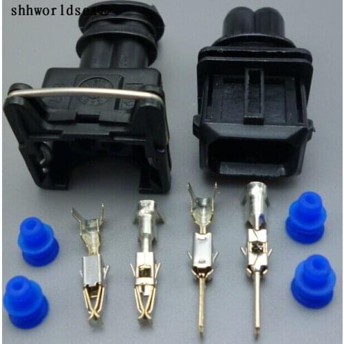Shhworldsea 2pin male female plug electrical auto connector Car fuel injector connector 106462-1 EV1 282762-1