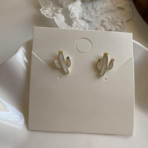 Delicate Cute Cactus Stud Earrings for Women Retro Flowers Jewelry Korean Trendy Plant Earrings Female Fashion Elegant Ear Studs