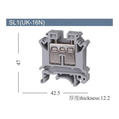 10pcs UK-16N DIN Rail Universal Terminal Blocks Screw Type UK16N Phoenix Type High Quality