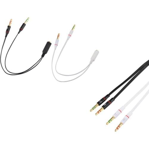 100PCS Mini 3.5mm Stereo Audio Cable 1 Male To 2 Female Headset Mic Y Splitter Cable Adapter to PC For Android iphone samsung