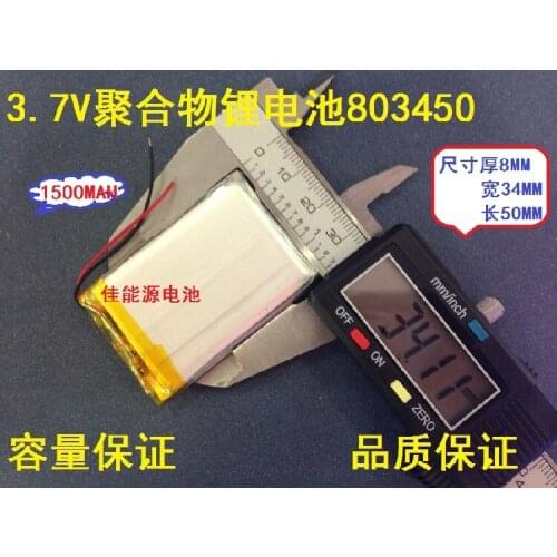 3.7V lithium polymer battery 803450 1000MAH wireless phone PSP game sound card Rechargeable Li-ion Cell
