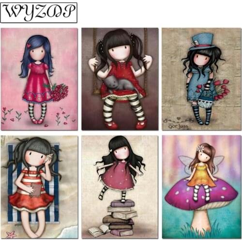 5D Diamond painting Cartoon girl Picture Full Square/Round Diamond Embroidery Cross stitch Gift Kits Home decorWYZWYZ201007