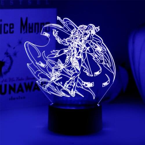 Anime Game Figure Night Light Black Floor And Crack Base Festival Party Desktop Lamp Genshin Impact Banana Fish Attack On Titan