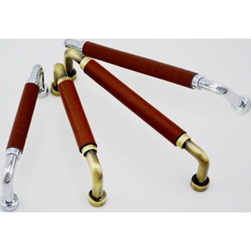 10PCS Free shipping 5/3.8"Simple leather Handle Hardware wardrobe shoe cabinet door Pull brass Fashion Furniture Zinc alloy Knob