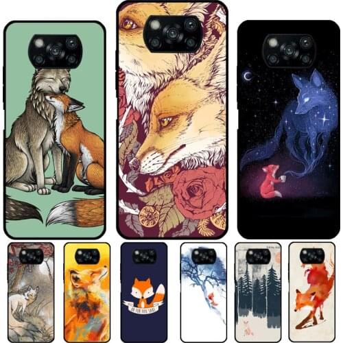 Fox Art For POCO F3 M3 X3 Pro Case For Xiaomi Mi 11 Ultra Lite 10T Pro A3 Mi Note10 Lite Back Cover