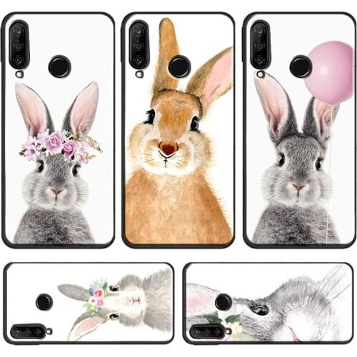 Cute Bunny Rabbit Case For Huawei P20 Lite P40 P30 Pro Mate 20 Lite P Smart 2019 Z Honor 10 i 8X 9X Nova 5T