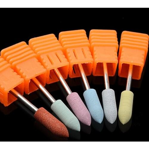 Cuspidal Head Rubber&Silicon Carbide Nail Buffer Electric Manicure Machine Nail Drill Accessories Tools