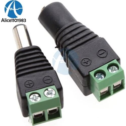 5 x Male + 5 x Female 2.1x5.5mm DC Power Cable Jack Adapter Connector Plug Led Strip CCTV Camera Use 12V