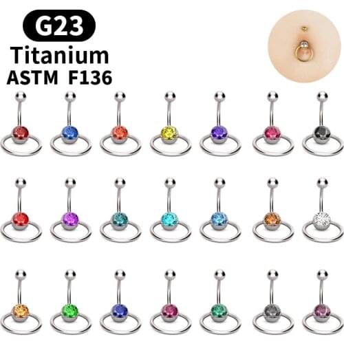 1PC F136 Titanium Claw Navel Rings Round Ball Belly Button Bar Ring Barbell Amazing 14 Gauge Belly Ring Sexy Piercings