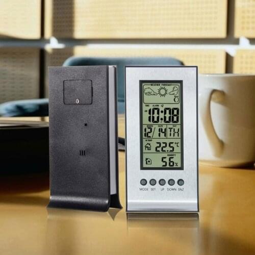 Indoor Weather Thermometer Station Daily Clock Snooze Forecast
