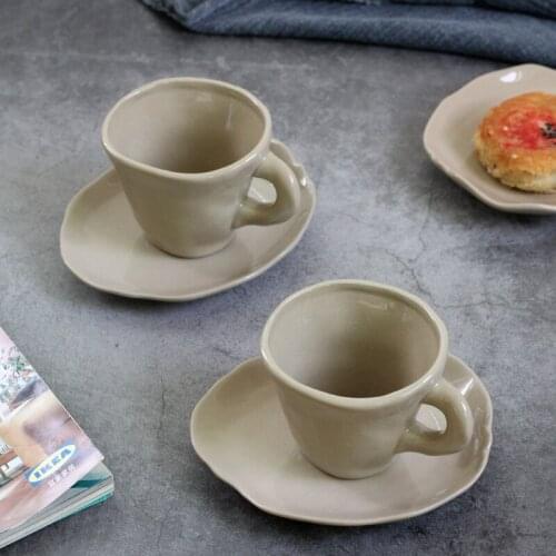 Creative Glass Irregular Handmade Ceramic Cup Restaurant Household Coffee Cup Afternoon Tea Cup