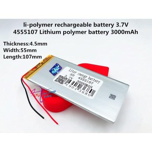 Best battery brand 1PCS PL4555107 battery li polymer battery 3000MA battery for GPS player for tablet PC