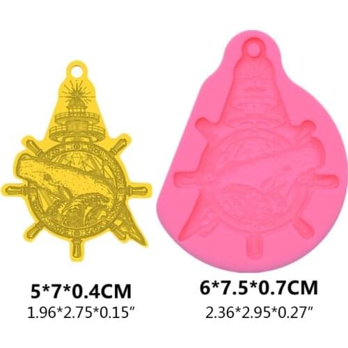 Ocean Theme Whale Keychain Epoxy Resin Mold Necklace Pendant Silicone Mould DIY Crafts Jewelry Casting Tool