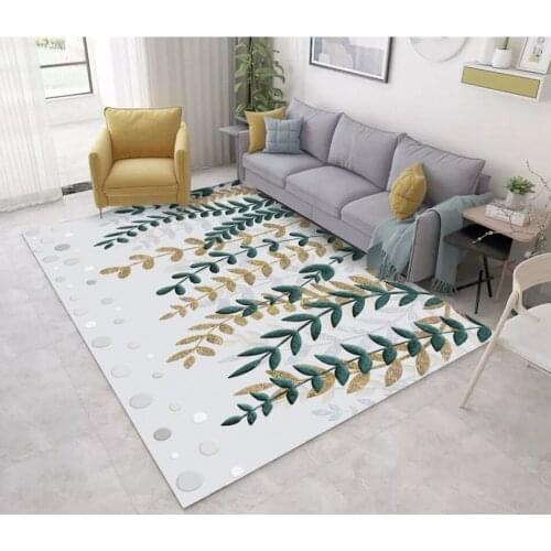 Floor wallpaper 3d for living room European gold leaf plant abstract carpet
