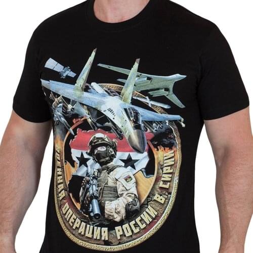 New 2019 T-Shirt Russian Military Operation In Syria Putin Russia T-Shirts Army T Shirt 2019 Cotton Fashion Summer Tee Shirt