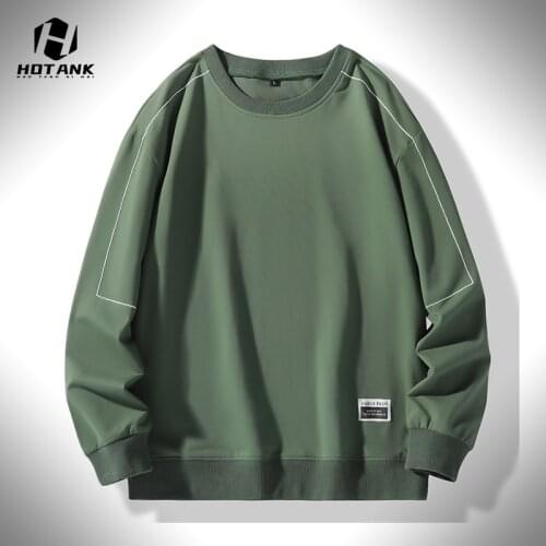 Classic New Autumn Fashion Solid Color Sweatshirt Men O-Neck Bottomshirt Harajuku Top Mens Brand Hoodies Sweatshirts 2021
