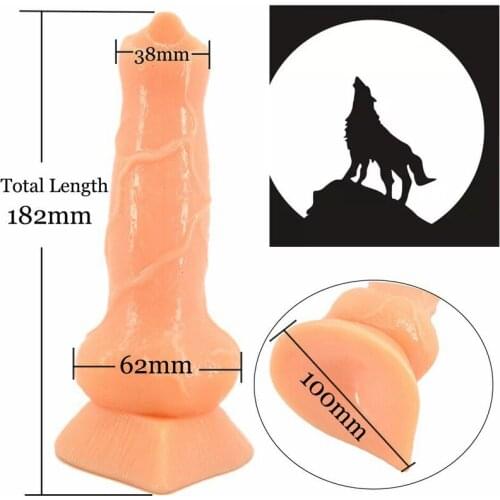 New Black animal wolf dildo Flexible realistic penis dog dick artificial anal plug adult erotic sex toys for women masturbation