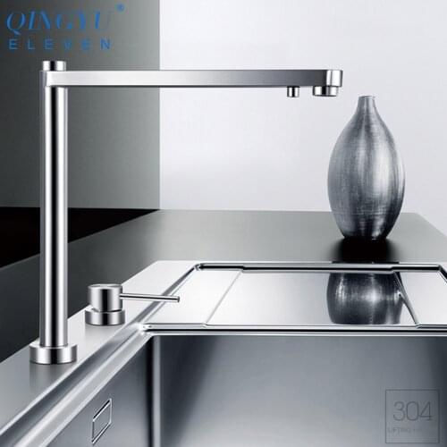 New Kitchen sink Faucet 304 stainless steel lifting Faucet hot and cold water filter water three-in-one Independent switch tap