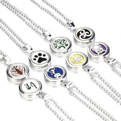 Tree of Life Aromatherapy Necklace Diffuser Jewelry Vintage Open Locket Pendant Essential Oil Perfume Aroma Diffuser Necklace