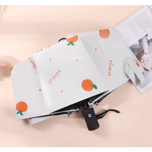 Automatic Folding Umbrella Rain Women Parapluie Black Coating Anti UV Parasol Girls UV Protection Travel Sun Umbrellas