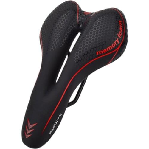 Soft Hollow Silicone Bike Seat Memory Cotton MTB Saddle Cushion Road Bicycle Seat Bike Saddle Buffer Shock Rainproof PU Leather