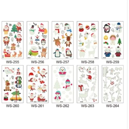 2022 New Year Cartoon Luminous Sticker Elk Snowman Christmas Decoration Christmas Gift Kids Merry Christmas Natal Noel Kerst