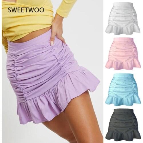 Женские юбки с высокой талией SWEETWOO China At AliExpress