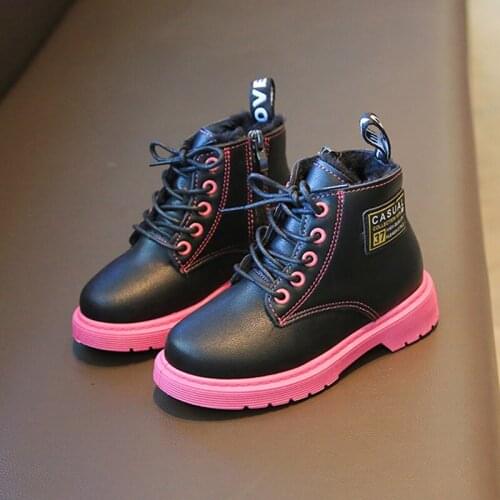 SYNXDN Leather Boots For Girls