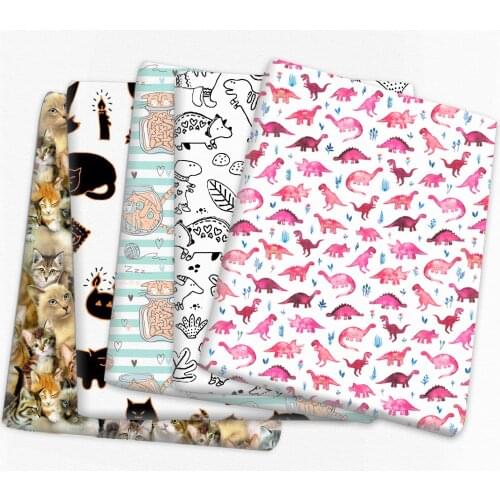 50*140cm Cat Animal Fabric for Tissue Kids Home Textile Patchwork Cloth DIY Sewing Quilting Curtain Bedding,c16194